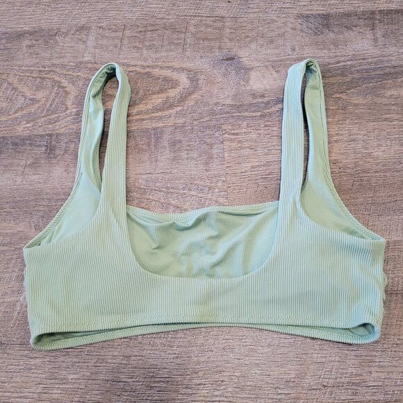 AERIE | Scoop Ribbed Swim Bikini Top | Sz. L - Picture 2 of 5